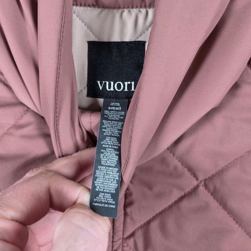 Vuori Womens Small Echo Insulated Quilted Jacket Bomber Pink Full Zip - Picture 3 of 6